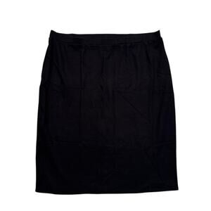 Star Vixen Women’s Petite XL Black Stretch Pencil Skirt Knee Length Back Slit